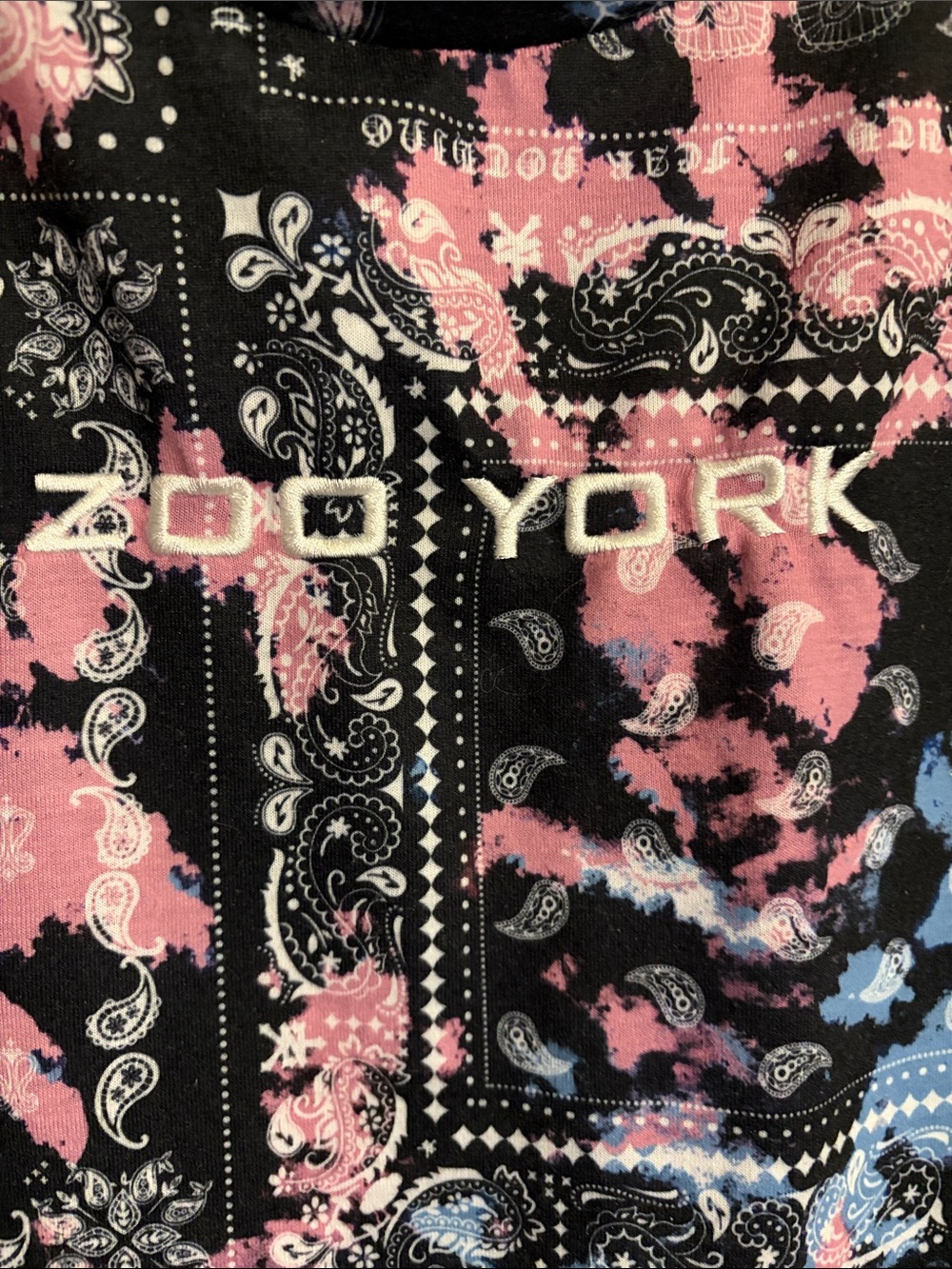 Zoo York Kids Black Tee with Pink & Blue Tie-Dye Bandana Print - Picture 3 of 5